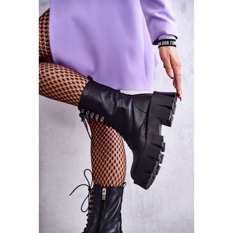 Bottes chaudes en cuir GOE KK2N4013 Noir le noir 2