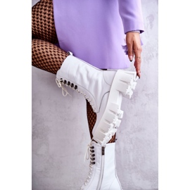 Bottes chaudes en cuir GOE KK2N4012 Blanc blanche 4