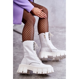 Bottes chaudes en cuir GOE KK2N4012 Blanc blanche 8