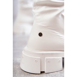 Cuissardes En Cuir Sur Un Talon Plat GOE KK2N4022 Blanc 2