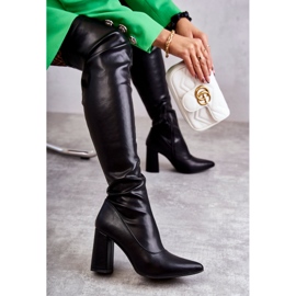 FS1 Bottes à Talons Hauts en Cuir Noir Casto le noir 5