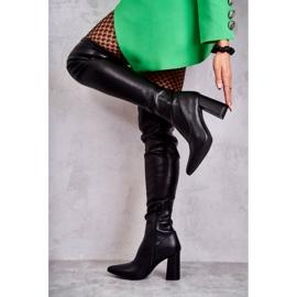 FS1 Bottes à Talons Hauts en Cuir Noir Casto le noir 4