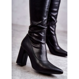 FS1 Bottes à Talons Hauts en Cuir Noir Casto le noir 2