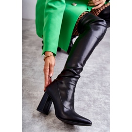 FS1 Bottes à Talons Hauts en Cuir Noir Casto le noir 7