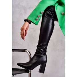 FS1 Bottes à Talons Hauts en Cuir Noir Casto le noir 8