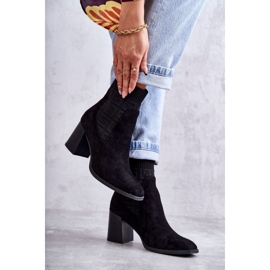 FE1 Bottes En Daim Pour Femmes Avec Une Chaussette Noir Montes le noir 3