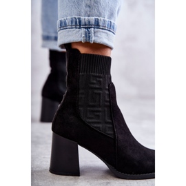 FE1 Bottes En Daim Pour Femmes Avec Une Chaussette Noir Montes le noir 2