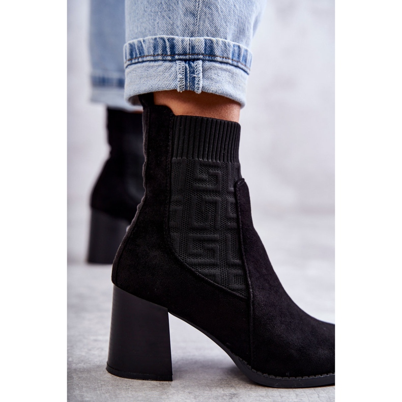 FE1 Bottes En Daim Pour Femmes Avec Une Chaussette Noir Montes 2