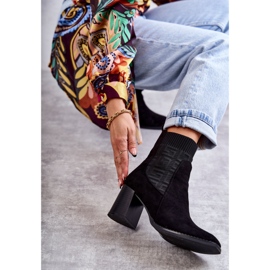 FE1 Bottes En Daim Pour Femmes Avec Une Chaussette Noir Montes le noir 4