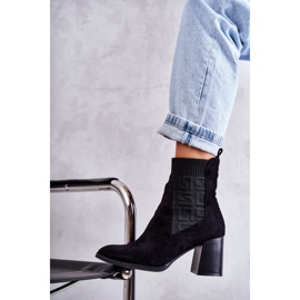 FE1 Bottes En Daim Pour Femmes Avec Une Chaussette Noir Montes le noir 5