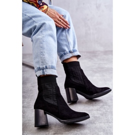 FE1 Bottes En Daim Pour Femmes Avec Une Chaussette Noir Montes le noir 7