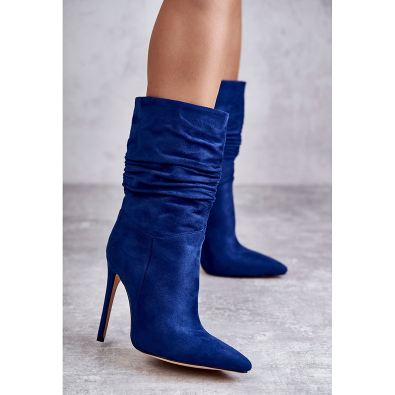 Bottines Froissées Femme Bleu Laguna 1