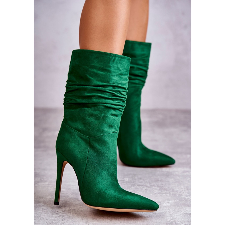 FS1 Bottines Froissées Femme Vert Laguna 1
