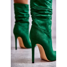 FS1 Bottines Froissées Femme Vert Laguna 2