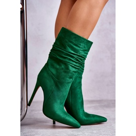 FS1 Bottines Froissées Femme Vert Laguna 3