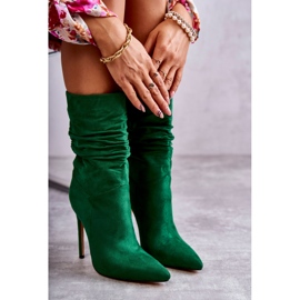 FS1 Bottines Froissées Femme Vert Laguna 4