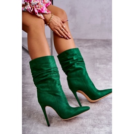 FS1 Bottines Froissées Femme Vert Laguna 5