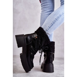 Bottes de neige femme noires Sanna avec peau de mouton le noir 2