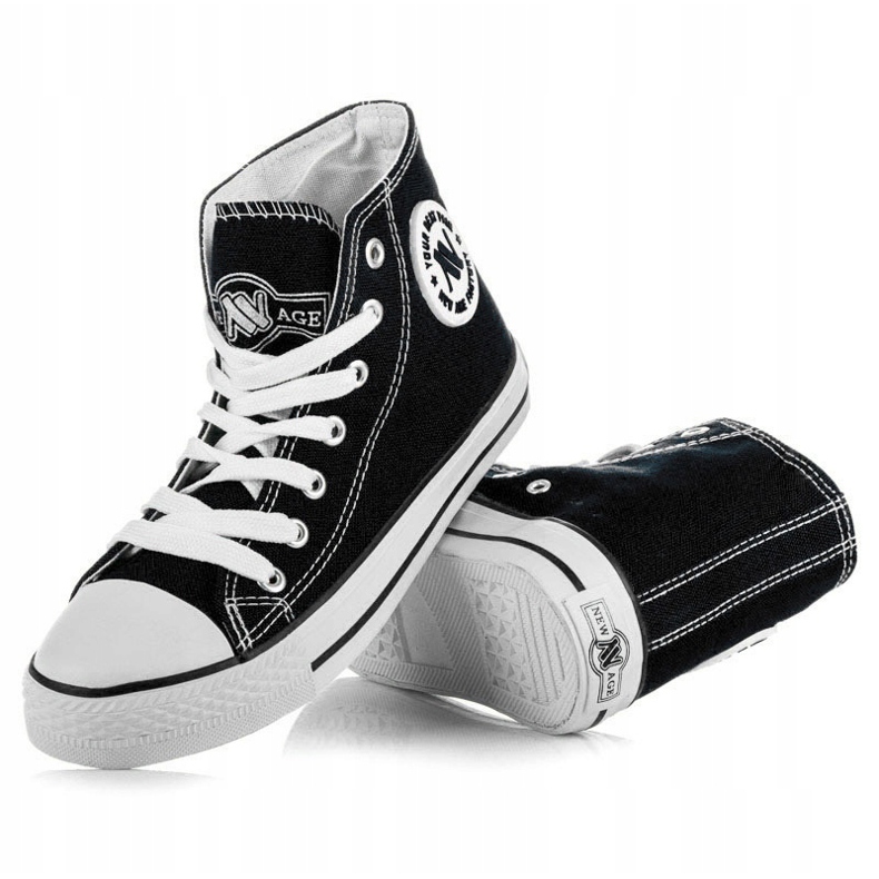 New Age Baskets montantes nouées le noir 1