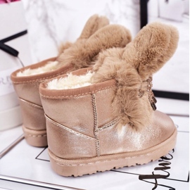 Bottes De Neige Enfant Avec Fourrure Avec Oreilles Lapin Or Rose d'or 3 Bottes De Neige Enfant Avec Fourrure Avec Oreilles Lapin Or Rose d'or 3