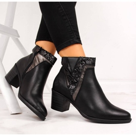 Bottes en cuir pour femmes sur le poteau noir Rieker Y2063-00 2
