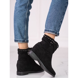 Bottes en daim pour femmes sur le coin Shelovet noir 1