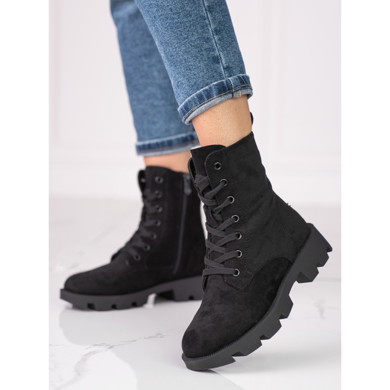 Sacs femme en daim noir à lacets Shelovet 2