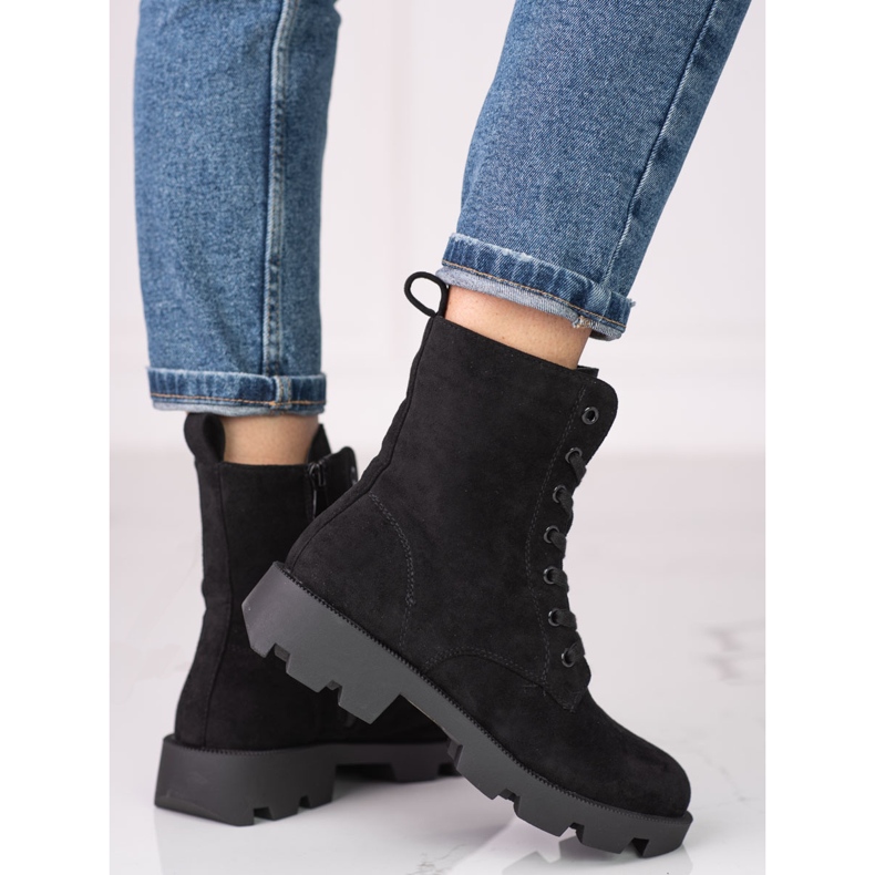 Sacs femme en daim noir à lacets Shelovet 1