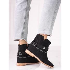 Bottes de cowboy en daim pour femmes sur un coin Shelovet noir 2