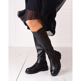 Bottes pour femmes Vinceza noires en cuir écologique 1