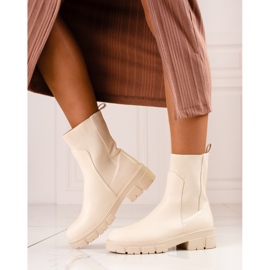Bottines Vinceza beige pour femme à tige haute 1