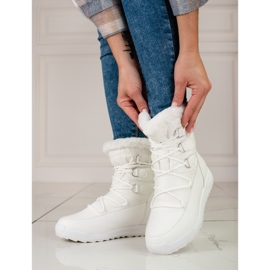 Bottes de neige pour femmes sur la plate-forme Shelovet blanc 1