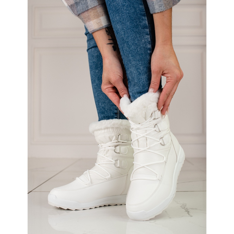 Bottes de neige pour femmes sur la plate-forme Shelovet blanc blanche 1