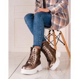 Bottes de neige marron pour femme avec laçage Shelovet brun 2