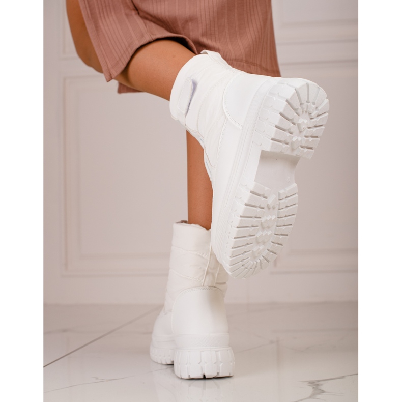 Bottes de neige pour femmes avec velcro Shelovet blanc blanche 1 Bottes de neige pour femmes avec velcro Shelovet blanc blanche 1