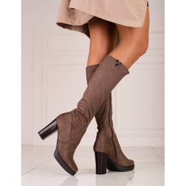 M.Daszyński Bottes pour femmes Daszyński sur un poteau marron brun 1