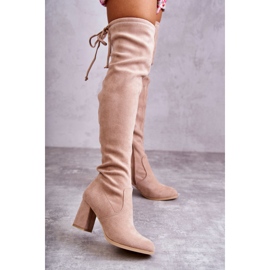 FE1 Cuissardes classiques en daim beige Clarissa brun 1