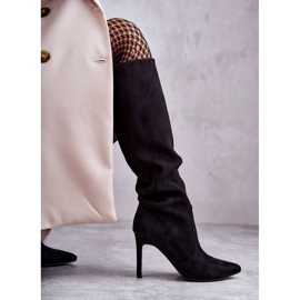 Bottes à talons hauts en daim noires Carite le noir 5