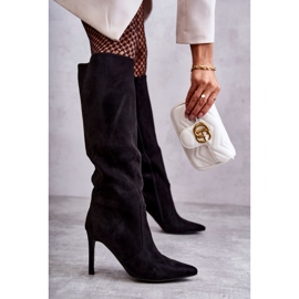 Bottes à talons hauts en daim noires Carite le noir 6