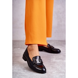 Vinceza Mocassins en cuir à la mode Black Trine noir 1