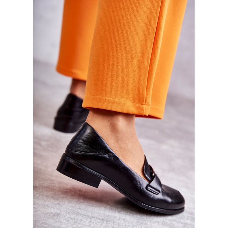 Vinceza Mocassins en cuir à la mode Black Trine le noir 2