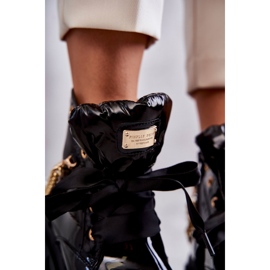 Bottes Chaudes Laquées Avec Chaîne Noir Karoline le noir 3