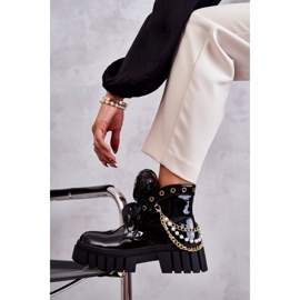 Bottes Chaudes Laquées Avec Chaîne Noir Karoline le noir 6