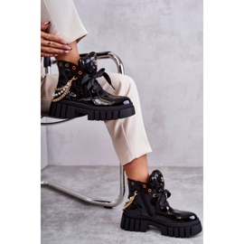 Bottes Chaudes Laquées Avec Chaîne Noir Karoline le noir 8