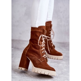 Bottes en daim pour femmes sur la plate-forme Edna marron brun 1