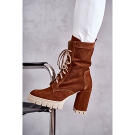 Bottes en daim pour femmes sur la plate-forme Edna marron brun 3