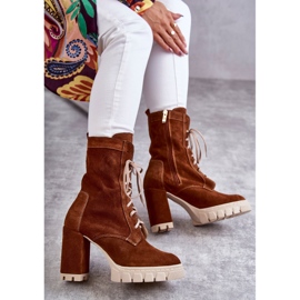 Bottes en daim pour femmes sur la plate-forme Edna marron brun 4