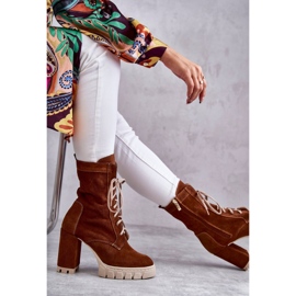 Bottes en daim pour femmes sur la plate-forme Edna marron brun 5