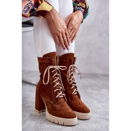 Bottes en daim pour femmes sur la plate-forme Edna marron brun 6