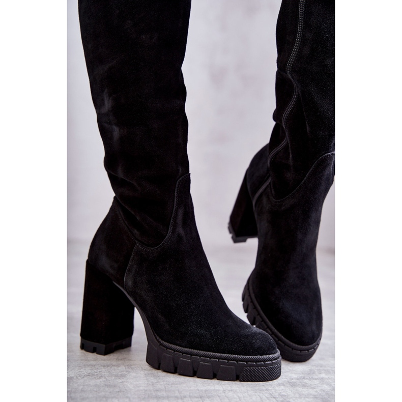 PA2 Cuissardes noires en daim à la mode Estrela le noir 2